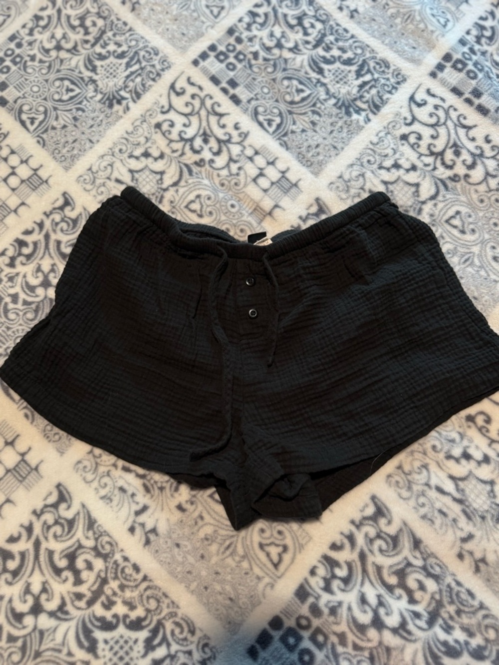 SHEIN Black Lightweight Drawstring Lounge Shorts